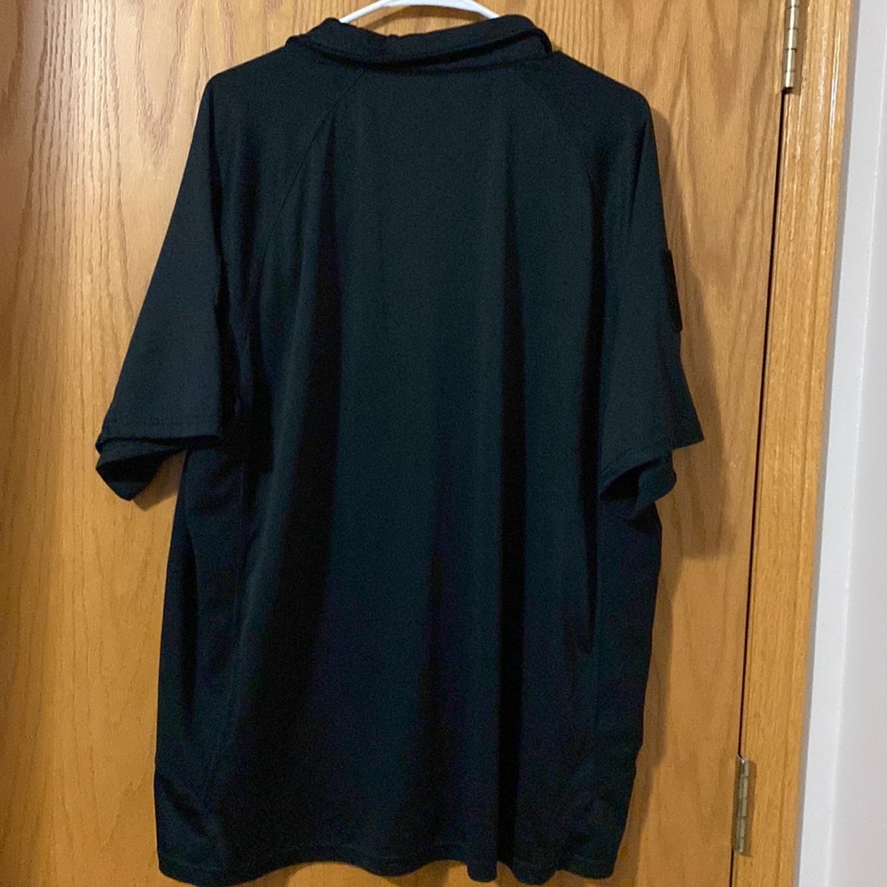 Tactical Polo Shirt Button Neck Chest Pocket Black XXL - Picture 8 of 9